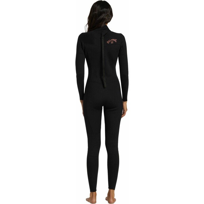 2024 Billabong Womens Foil 3/2mm Flatlock Back Zip Wetsuit ABJW100183 - Black